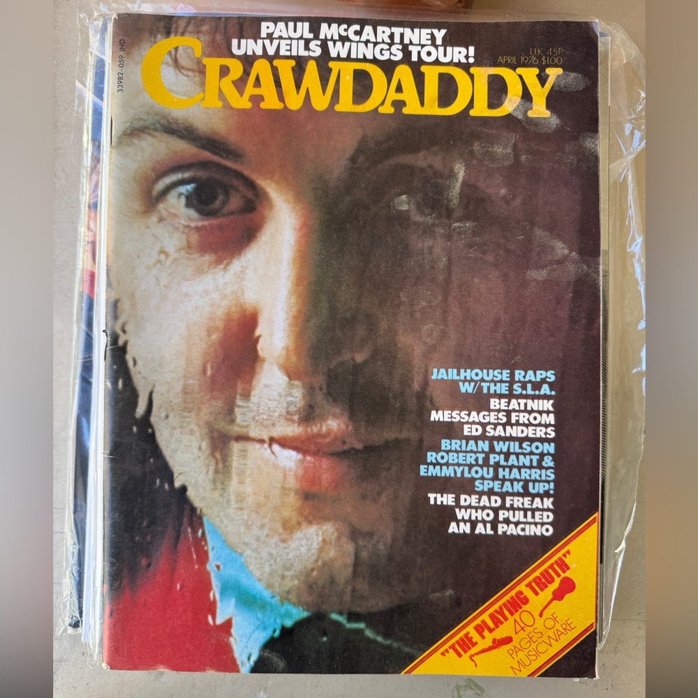 Crawdaddy Magazine April 1974 Paul McCartney Cover